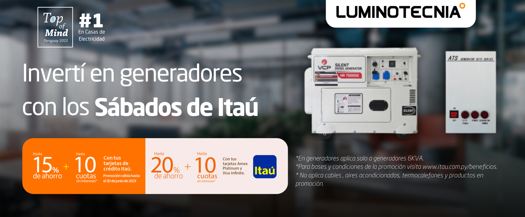 Sábados de descuento con Itaú en generadores