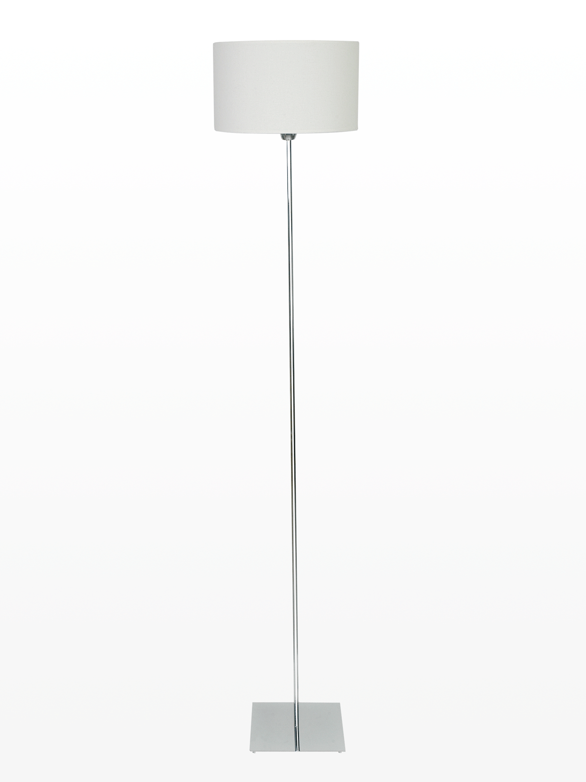 VELADOR DE PIE BASE CUADRADA C/ PANTALLA E27 BLANCO
