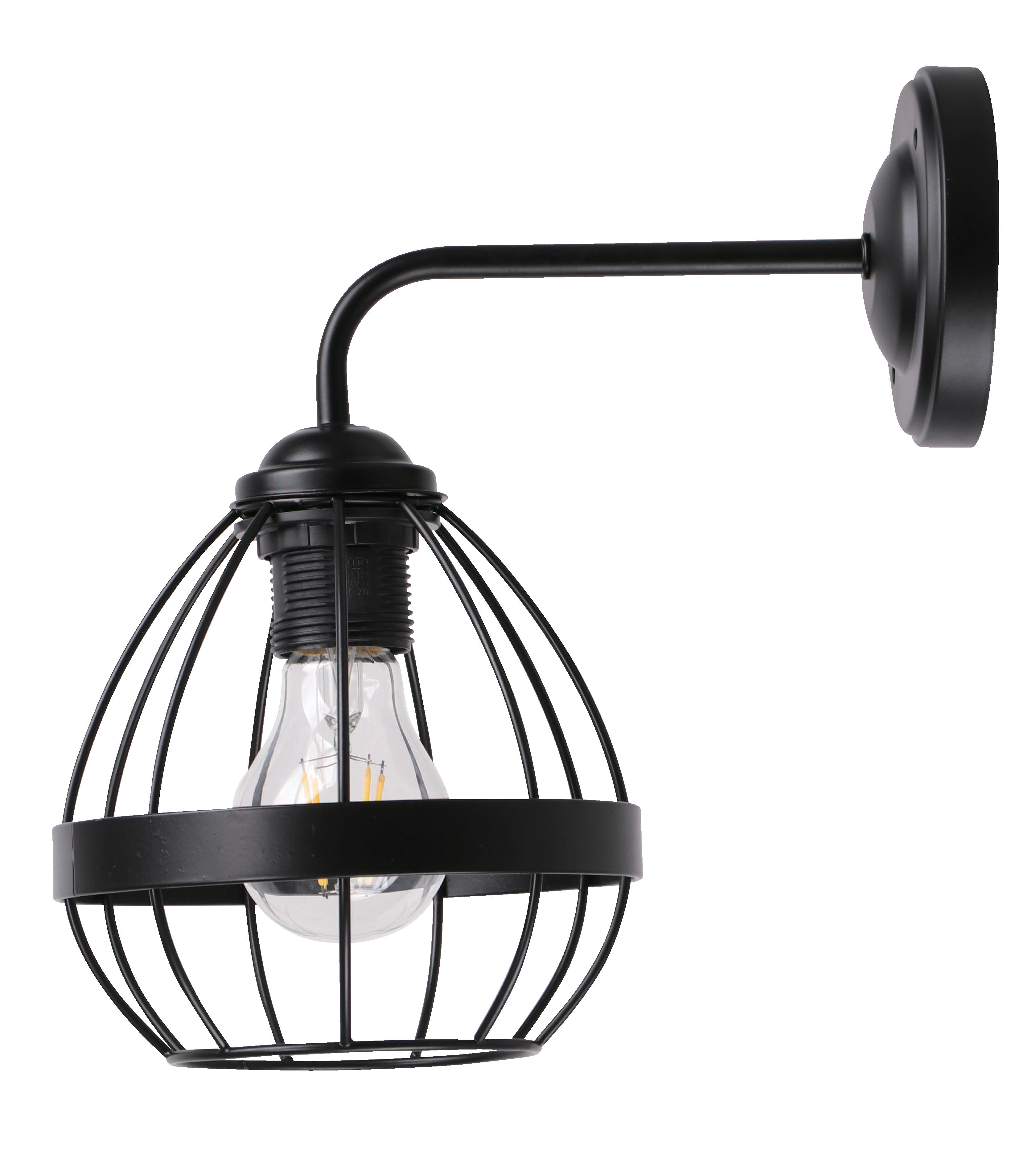 APLIQUE 1 LUZ MAYA NEGRO REJILLA E27 60W