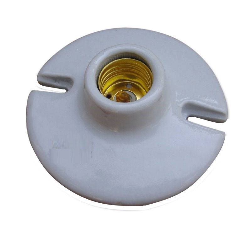 Portalámpara de Porcelana E27 con Base de Disco