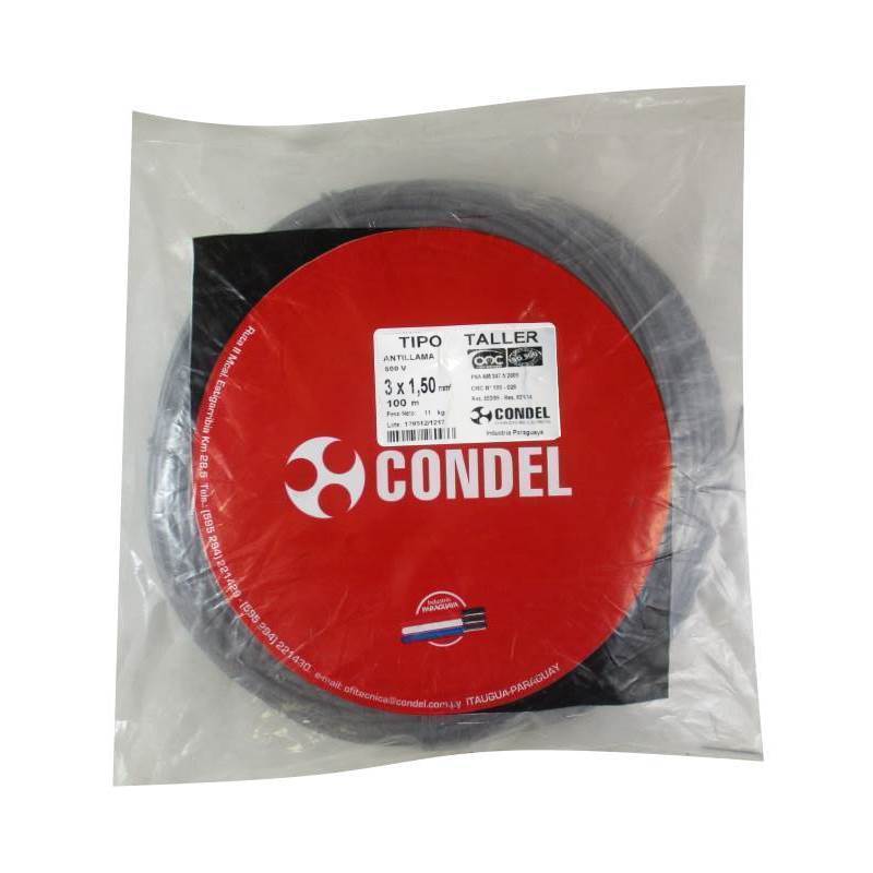 Cable Tipo Taller Condel 3x1,50mm2 - Paquete 100Mts.