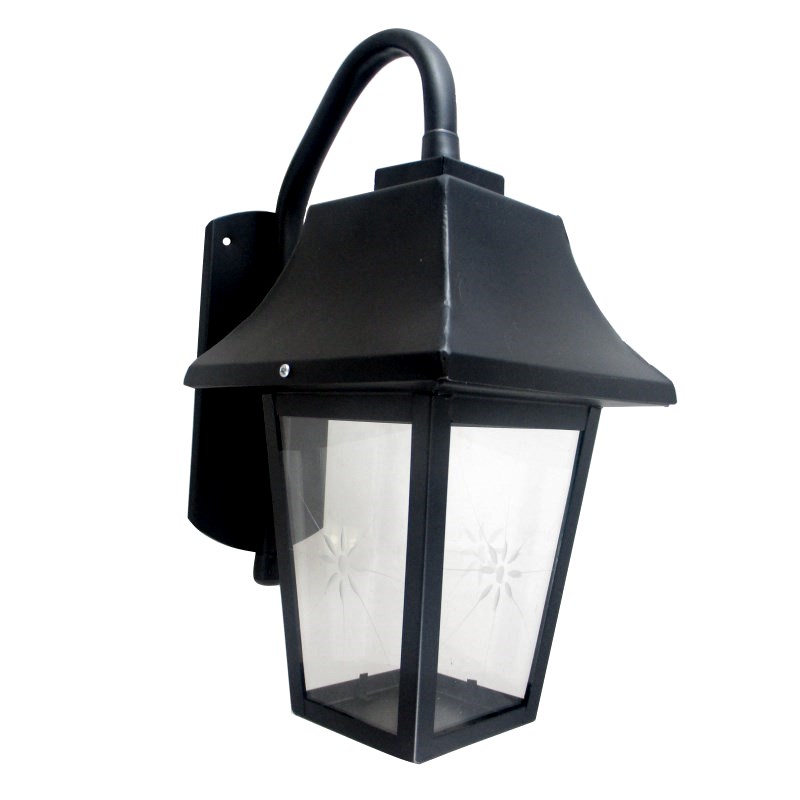 Farol de 4 Caras Súper Chico con Ménsula Negro