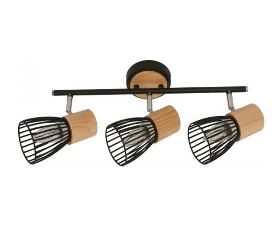Aplique Ado. Tres Luces Harley E27 40W Negro/Cromo
