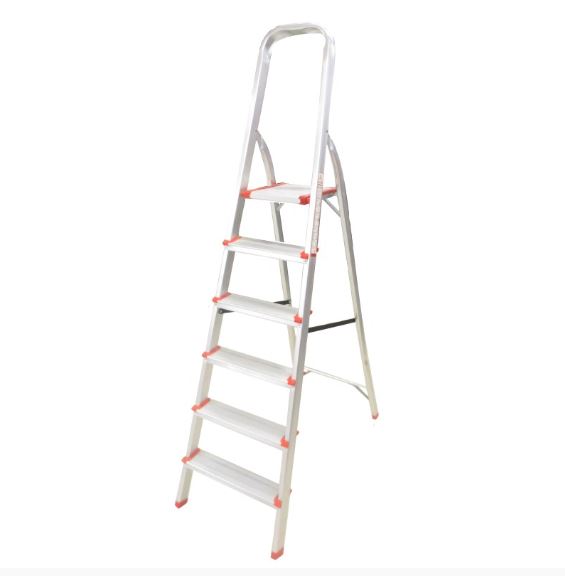 Escalera Domiciliaria Aluminio 6 Peldaños 150Kg.