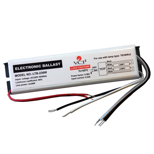 Reactancia Electrónica 2X36W Bajo Factor