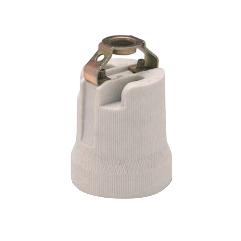 Portalámpara de Porcelana 5/8 E27 con Puente
