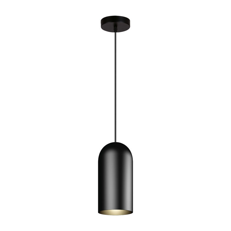 COLGANTE OTTO 1L E27 NEGRO LISO Y DORADO