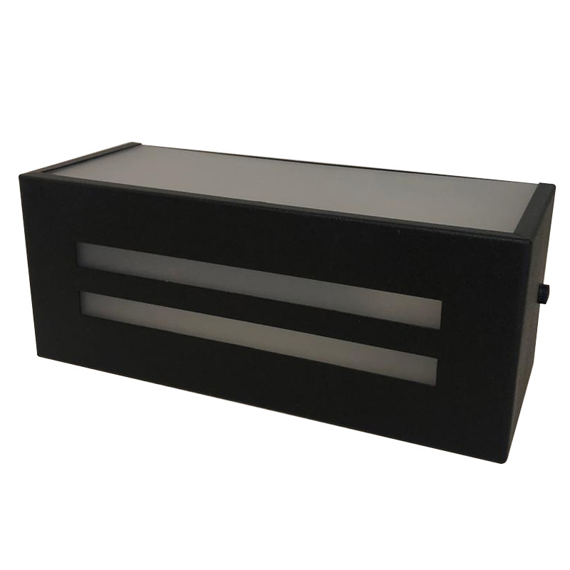 APLIQUE C/ ACRILICO SATINADO Y RANURA P/ 1 LUZ E27 NEGRO