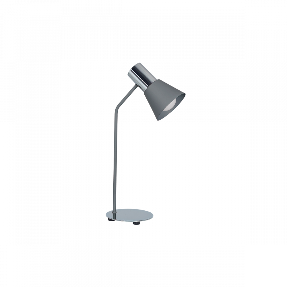 VELADOR DE MES OSTENDE GRIS PLOMO E27 CON CROMO