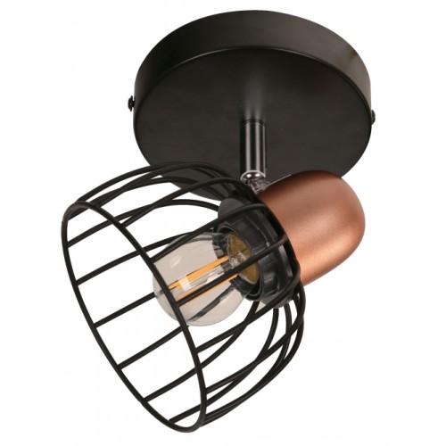 APLIQUE 1 LUZ GITANA REJILLA NEGRO/COBRE E27 40W
