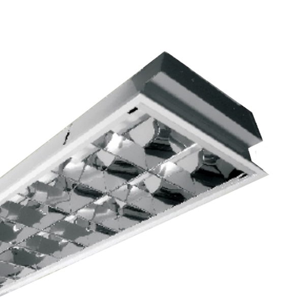 Artefacto Embutir Doble Parabólico Rejilla Baja con Equipo Electrónico 2x40W
