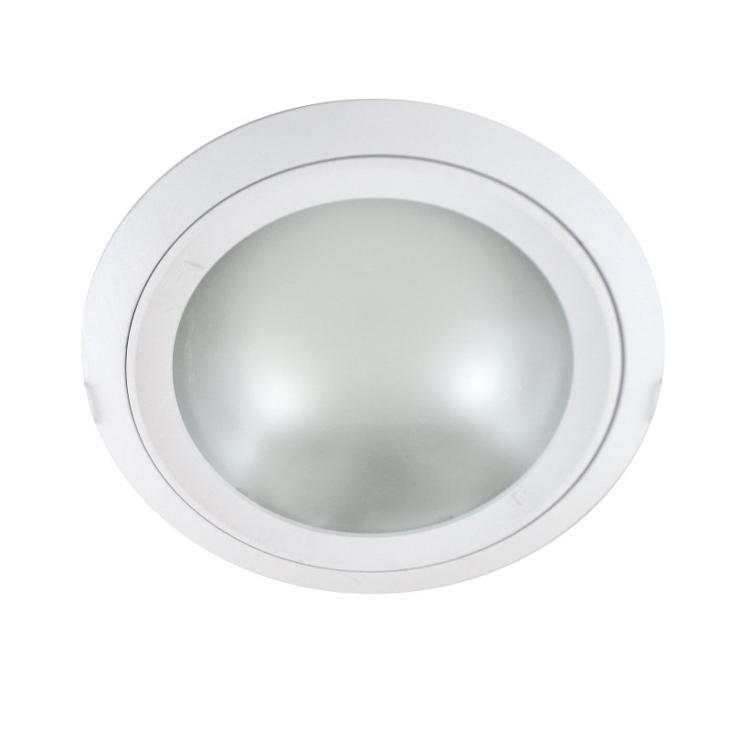 Proyector de Embutir para Bajo Consumo Aro Liso Blanco con Vidrio Esmerilado