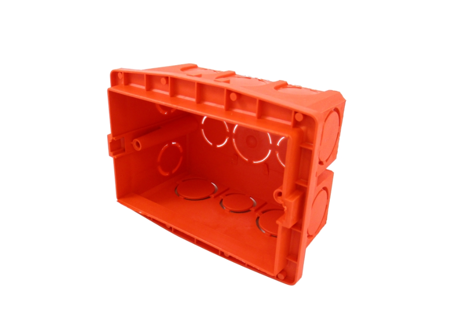 CAJA DE LLAVE PLASTICA NARANJA RECT. 2X4CM