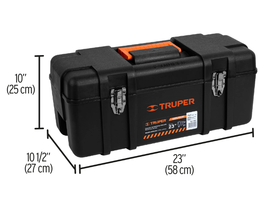 Caja de Herramientas 23 Tipo Industrial Reforzada Negra